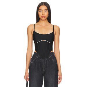 superdown Gia Corset Top in Black Small New Womens Crystals Tank